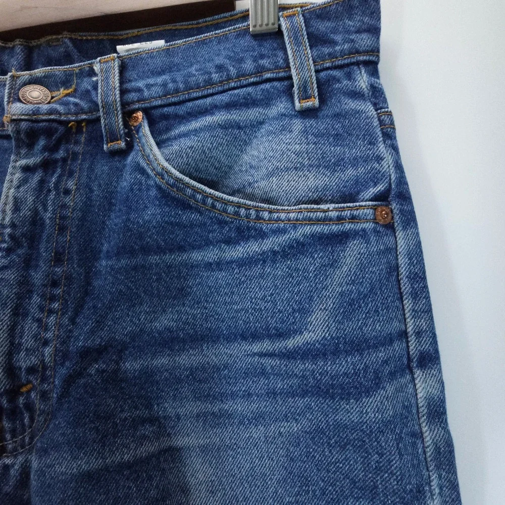 VTG Y2K Levi 517 Mens 32x24 Blue Orange Tab Straight Leg Jeans USA Made Fade
